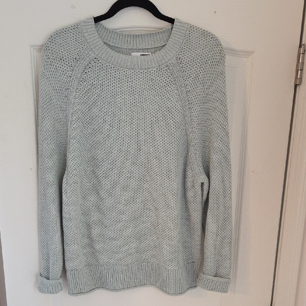 Cozy Women's Light Green Crew Neck Sweater, sz PL